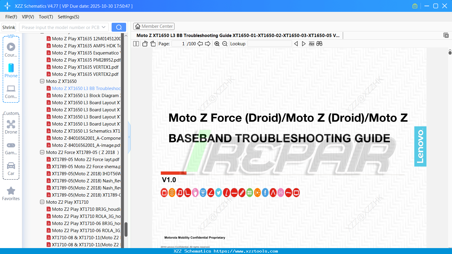 Motorola Moto Z XT1650 L3 BB Troubleshooting Guide XT1650-01-XT1650-02-XT1650-03-XT1650-05 V1.0